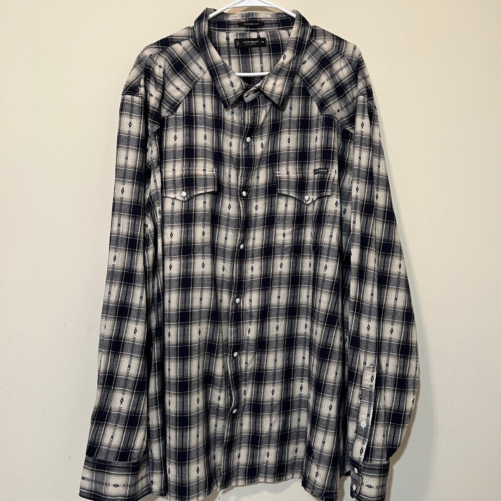 Lucky Brand Men's 3XL Snap Front Western Long sleeve Tribal Plaid